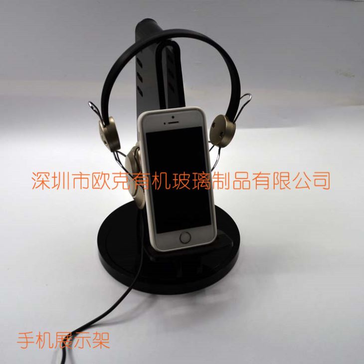 黑色有機(jī)玻璃頭戴式耳機(jī)展示架