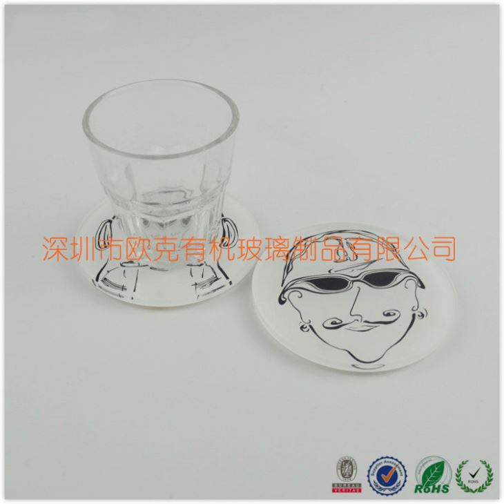 亞克力白色卡通杯墊