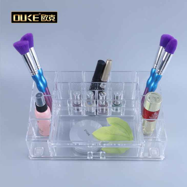 熱銷透明有機(jī)玻璃桌面收納盒