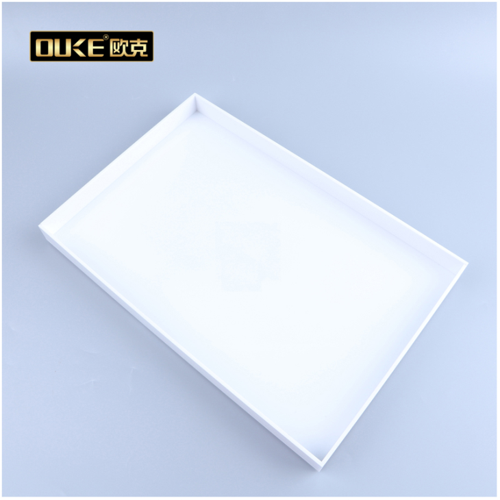 亞克力白色長(zhǎng)方形首飾收納托盤(pán)