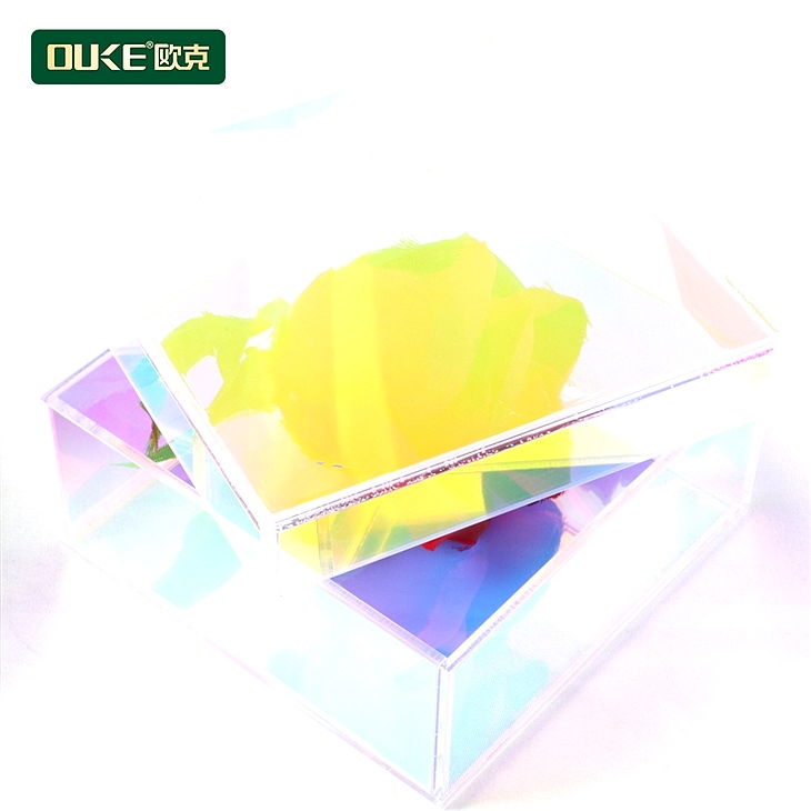亞克力炫彩收納盒 亞克力彩虹天地蓋盒