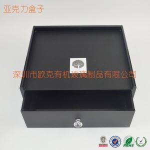 亞克力磨砂黑色桌面收納盒