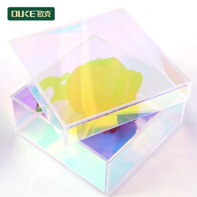 亞克力炫彩收納盒 亞克力彩虹天地蓋盒