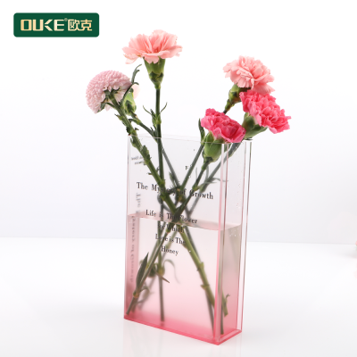 亞克力漸變色方形書(shū)本花瓶